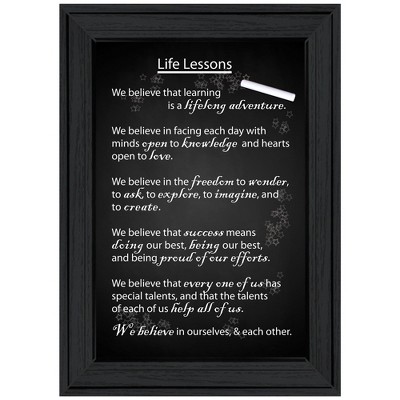 ChicFurnit Wall Art Life Lessons Framed Print Motivational Black Frame for Living Room, Multicolor, 11"*1"*15"