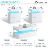 AMERLIFE 3 Pieces Modern High Gloss Living Room Table Set with LED Light and Storage, 2 End Side Tables with Charging Station for Living Room - 2 of 4