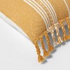 Oblong Woven Stripe Braided Fringe Decorative Throw Pillow Dark Gold - Threshold™: Cotton Blend, Indoor Lumbar Support - 4 of 4