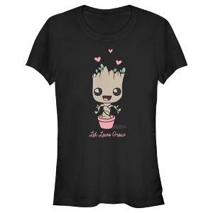 Juniors Womens Marvel Groot Let Love Grow T-Shirt - 1 of 4