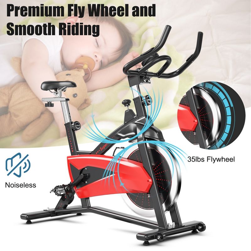 Superfit Fitness Cycling Bike Magnetic Exercise Bike W/35Lbs Flywheel Home Gym, 5 of 11