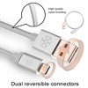 SilverStone Technology  Reversible USB-A to USB TYPE-C cable1.8meter Nylon Braided and aluminum shell Charcoal - 3 of 4