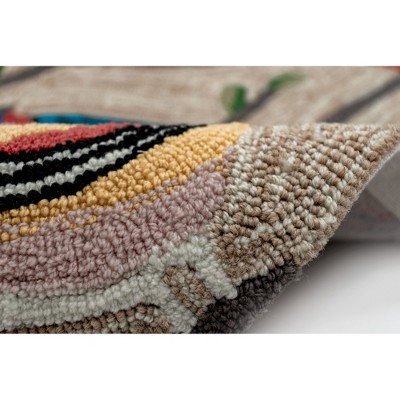 Handmade Tufted Rectangular Black Bird Design Rug