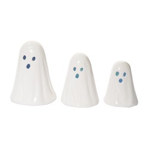 Transpac Light Up Dolomite Ghost Set of 3 - Halloween Decorative Objects for Spooky Home Decor - 1 of 4
