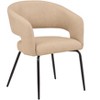 LeisureMod Verve 5-Piece Dining Set with 36" Round Dining Table in Black MDF Top and 4 Dining Chairs - 3 of 4