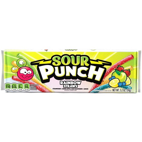 Sour Punch Rainbow Straws Candy - 3.2oz : Target