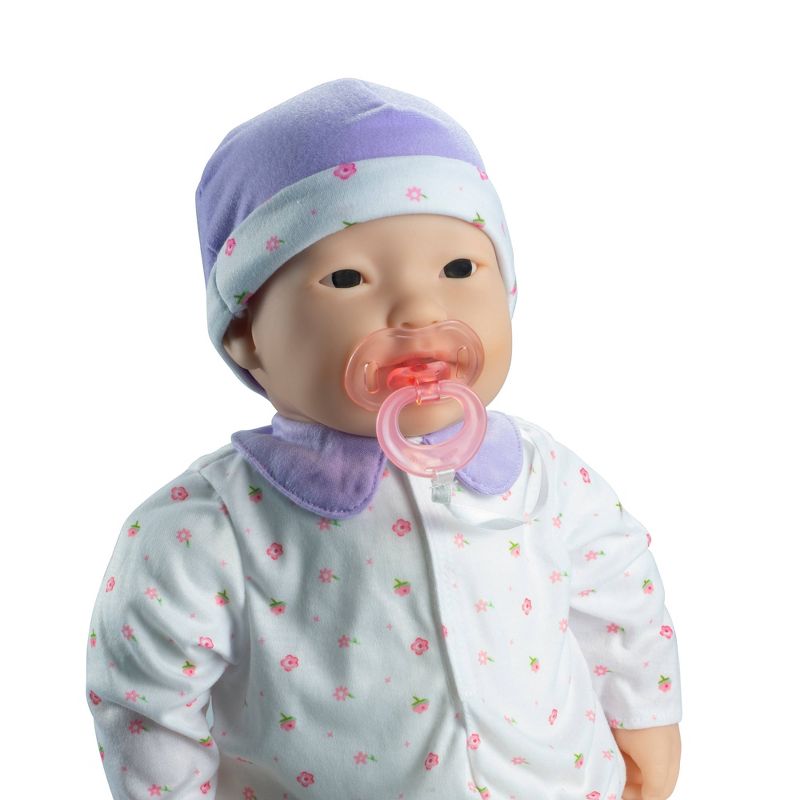 JC Toys La Baby 20&#34; Baby Doll - Purple Outfit with Pacifier, 3 of 9