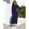 Womens Maxi Hooded Sweatshirt Dress with Front Pocket Long Sleeve Slit Sweatshirts Dress Drawsting Hoodie Comfy Sheath Dress - 3 of 4