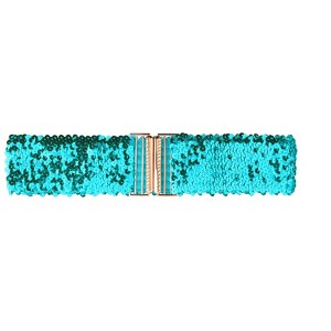 Allegra K Womens Elastic Waist Belt Sequins Decor Metal Interlock Buckles Belts for Dresses 1 Pc - 1 of 4
