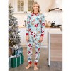 PATPAT Christmas Matching Family Pajamas Set Gingerbread Print Blue and RedPuS with Christmas Socks Light Blue - 3 of 4