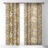 Sewzinski Retro Flowers On Brown Single Panel Sheer Window Curtain - Deny Designs - 2 of 4