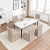 Okak Modern Style Wooden Armless Dining Chairs for Kitchen Dining Room,Upholstered Linen Seating Dining Chair Set of 2 - 3 of 4