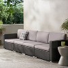 Christopher Knight Home Santa Rosa Outdoor Aluminum and Wicker 4 Seater Sectional Sofa Set with Cushions - 2 of 4