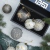 NAYSAYE Party Decoration and Accessories Glass Christmas Ball Ornament Set for Holiday Celebration, White, 3"*3"*0.07" - 3 of 4