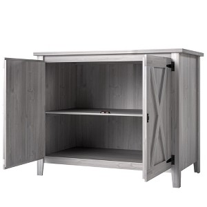 Aghana Digitals Fir Wood Outdoor Garden Shed with Barn Doors, Built-in Shelf, Flat Potting Top & - 1 of 4