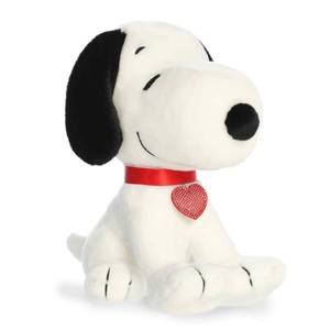 Aurora Small Snoopy Heart Tag Peanuts Adorable Stuffed Animal White 8" - 1 of 4