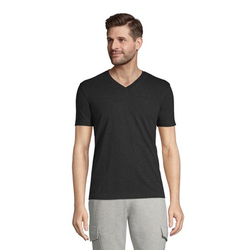 Lands' End Men's Super-t Short Sleeve V-neck T-shirt - Large - Dark ...