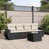 vidaXL 5 Piece Patio Sofa Set with Cushions Black and Cream - With Table - 2 of 4