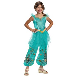 Girls' Aladdin Deluxe Princess Jasmine Jumpsuit Costume - 1 of 2
