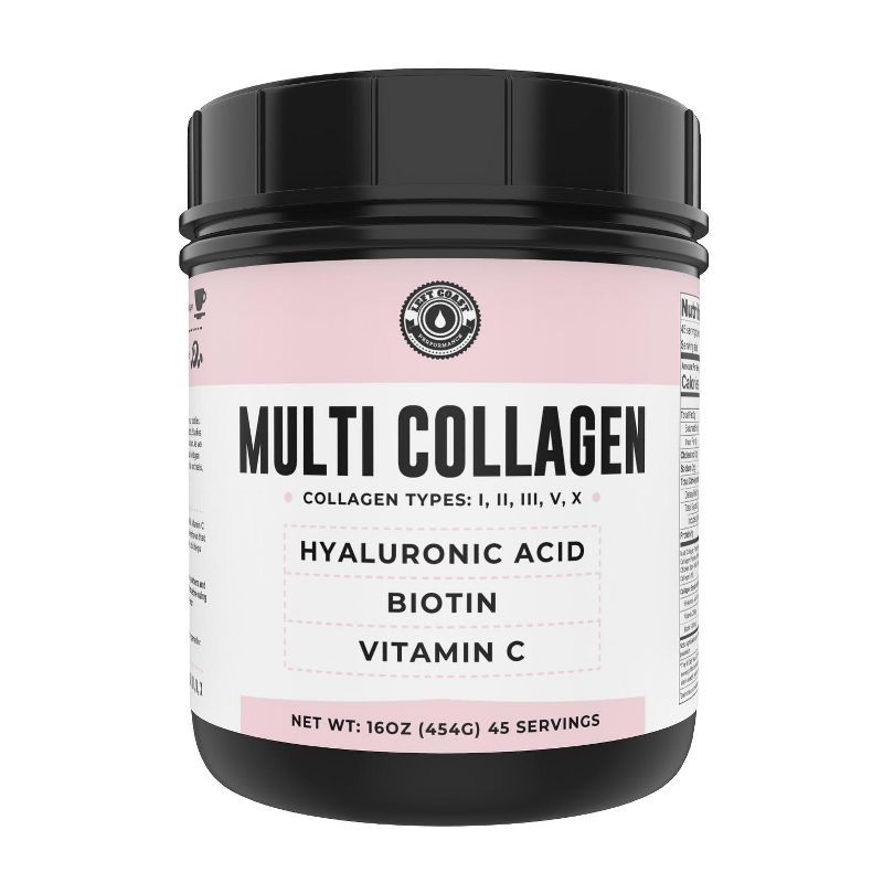 Multi Collagen Peptides Powder with Biotin, Hydrolyzed Collagen Peptides For Skin Hair Nails Joints, Unflavored, Left Coast Performance, 16oz, 1 of 7