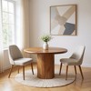 HomeRoots 48" Brown Solid Wood Pedestal Base Round Top Dining Table - 2 of 4