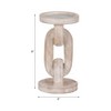 Mango Wood Candle Holder with Sculptural Chain Link Design, Modern Decorative Single Taper or Pillar Candle Stand - 3 of 4