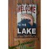 Wall Sign with Trout 25.5"H - Welcome to the Lake Wooden, Rustic Distressed Lakehouse Decor by Kalalou - 3 of 3