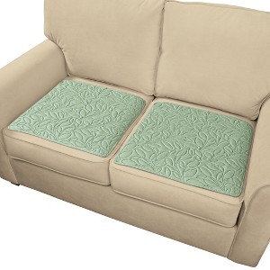 Collections Etc Waterproof Textured Leaf Patterned Seat Covers - Set of 2 - 1 of 3