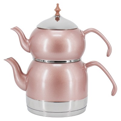 Korkmaz Nostaljia Maxi Stainless Steel 1.2 Liter Tea Pot And 2.2 Liter Kettle  Set : Target