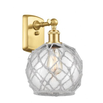 Farmhouse Rope - 1 Light Wall Sconce In Industrial Style-13 Inches Tall and 8 Inches Wide