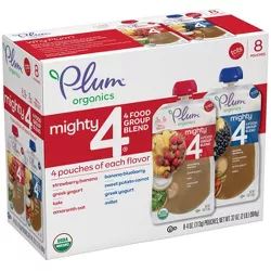 Plum Organics 8pk Mighty 4 Variety Flavor Baby Food Pouches - 32oz