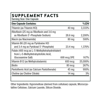 Thorne B-Complex #12 Unflavored Vegetarian 60 Capsules
