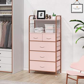 Whizmax Dresser for Bedroom with 5 Drawers, Dressers & Chests of Drawers for Hallway, Entryway, Storage Organizer Unit with Fabric