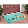 HomeRoots 17" X 29" Aqua and Natural Coir Happy Easter Outdoor Easter Door Mat - 2 of 3