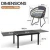Crestlive Products Modern Aluminum Outdoor Dining sets Expandable Patio Dining Table with arm chairs for 4-10 People Outside - 2 of 4