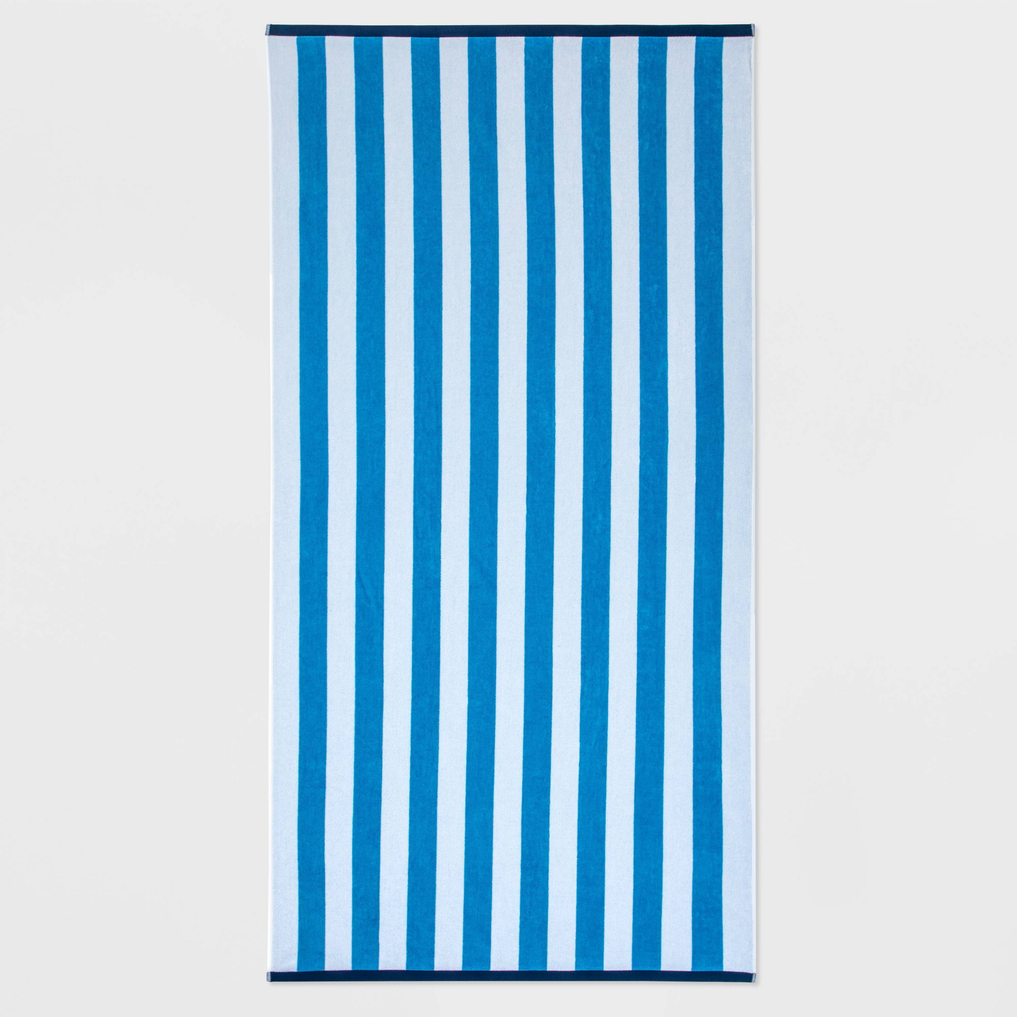 WOW Reversible Beach Towel Blue/White/Navy - Sun Squad™