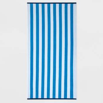 WOW Reversible Beach Towel Blue/White/Navy - Sun Squad™