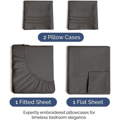Charcoal Queen Size Deep Pocket Microfiber Bed Sheet Set