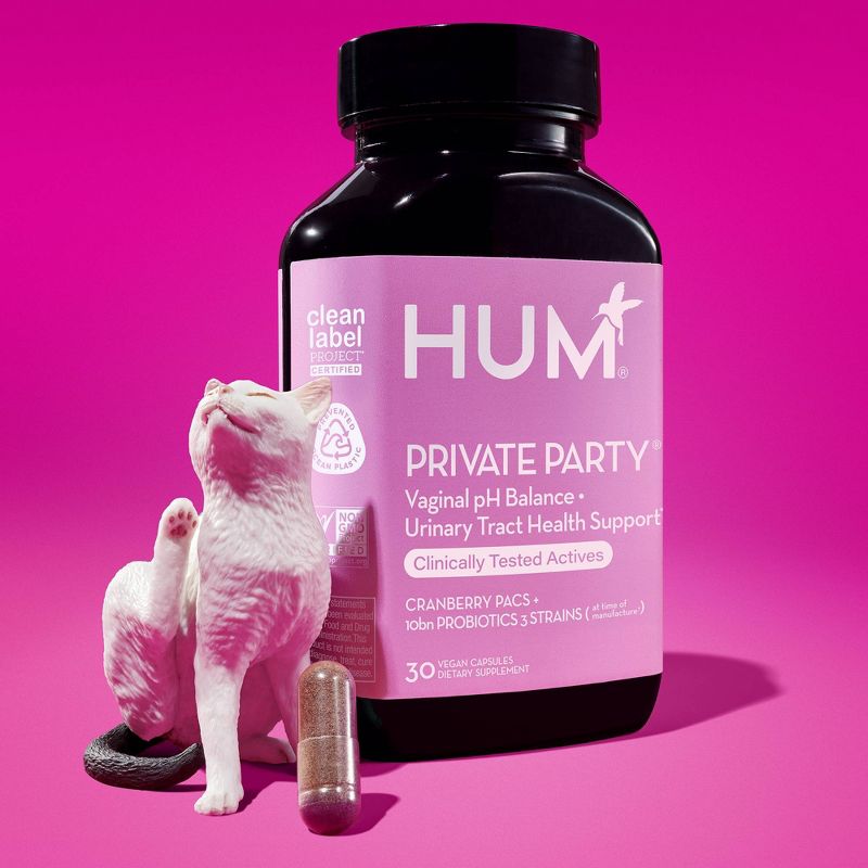 HUM Nutrition Private Party Probiotics Vegan Capsules for Vaginal &#38; Urinary Tract Health - 30ct, 3 of 10