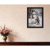 HomeRoots Boy Building A Snowman Black Framed Wall Art - 2 of 4