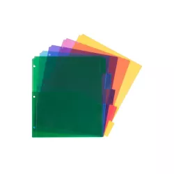 JAM Paper Plastic Index Tab Dividers w/Double Pockets 5-Tab 9 3/4x11 1/2 375032920