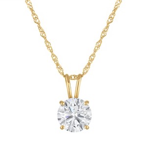 Naturalux 14K Yellow Gold 1 CT Lab Grown Diamond Solitaire Necklace - 1 of 4