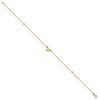 Black Bow Jewelry 14k Yellow and White Gold Puffed Heart and Bead Anklet, 10 Inch - 2 of 4
