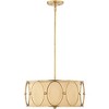 Uttermost Gold Pendant Chandelier 20" Wide Modern Beige Linen Fabric Drum Fixture Dining Room House Foyer Entryway Kitchen Bedroom - 2 of 3