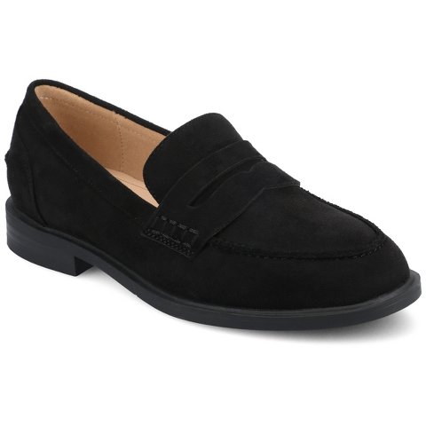 Женские туфли Journee Collection Journee Women's Medium and Wide Width Penny Loafer, Black 6
