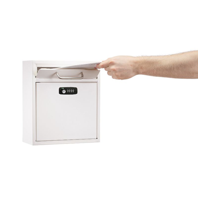 AdirOffice Medium Wall Mounted Mailbox Drop Box  White (631-05-WHI-KC), 3 of 10