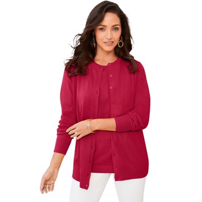 Jessica London Women's Plus Size Fine Gauge Cardigan