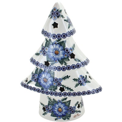 Blue Rose Polish Pottery Clementine Large Christmas Tree Luminary