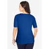 Jessica London Women's Plus Size Stretch Cotton Square Neck Tee - 3 of 4