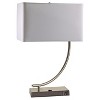 22.5" Modern Metal Table Lamp with Unique Base Silver - Ore International: Chrome Finish, Linen Shade, Outlet Connection - 2 of 3